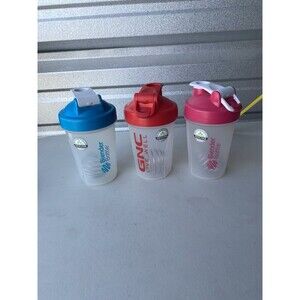 Lot of 3 Blender Bottle Classic 20 oz Shaker Cups Blue Red Pink
